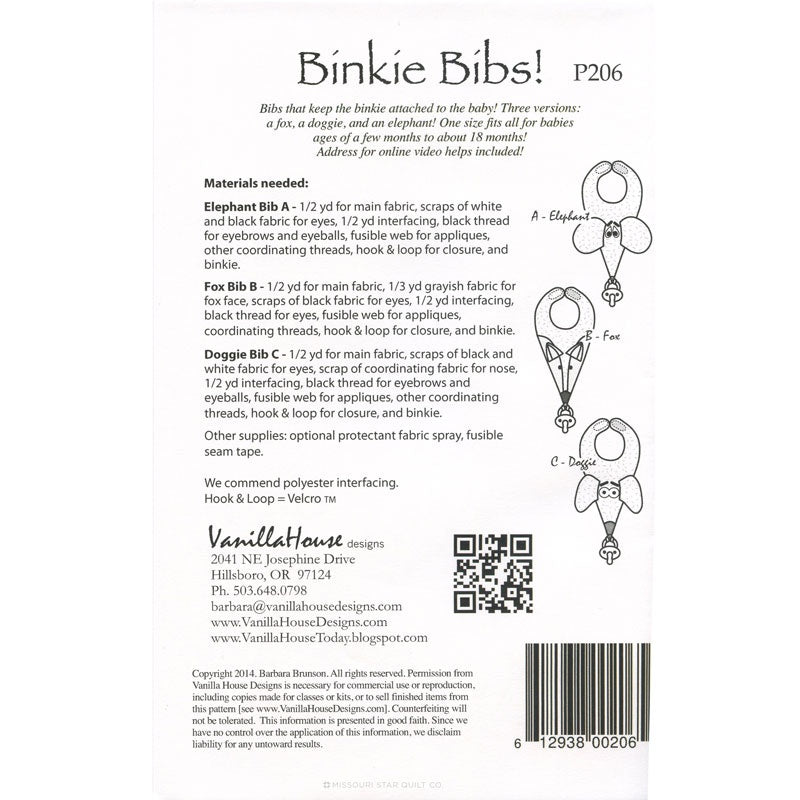 Binkie Bibs Pattern