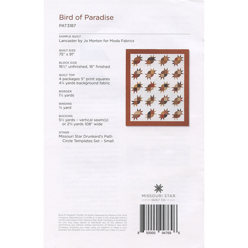Bird of Paradise Quilt Pattern by Missouri Star Alternative View #1