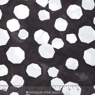 Black & White Collection - Abstract Hexies Charcoal 108" Wide Backing
