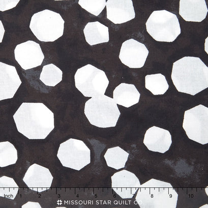 Black & White Collection - Abstract Hexies Charcoal 108" Wide Backing