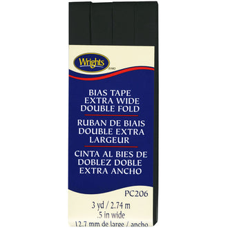 Wrights Black Bias Tape Extra Wide Double Fold