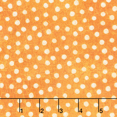 Black Cat Capers - Dots Orange Beige Yardage