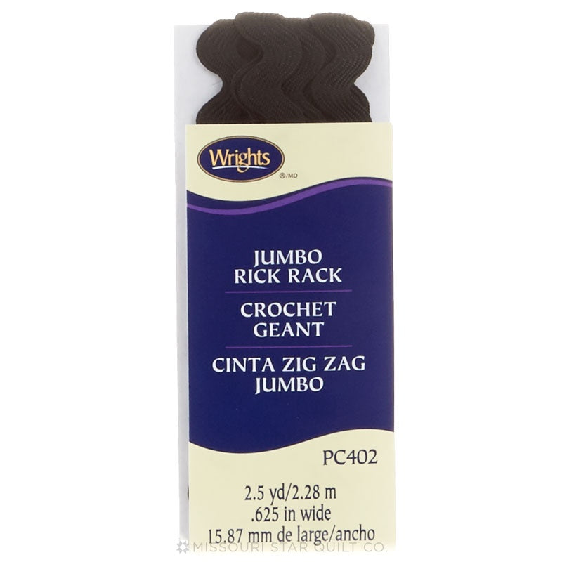 Black Jumbo Rick Rack (2 1/2 yard package)