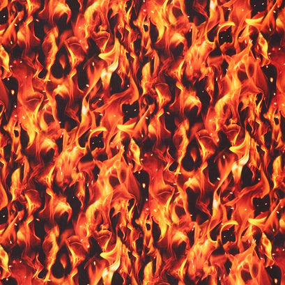 Blaze - Flame Black Red Digitally Printed Yardage