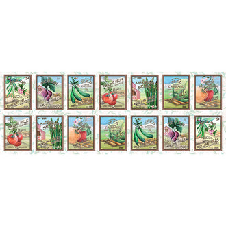 Blissful Bounty - Seed Packets Multi Digitally Printed Panel