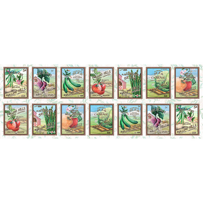 Blissful Bounty - Seed Packets Multi Digitally Printed Panel