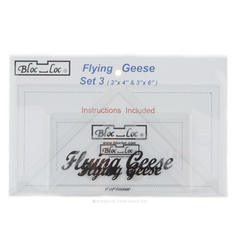 Bloc Loc Flying Geese Combo Set #3 (includes 2"x4" and 3"x6" rulers)