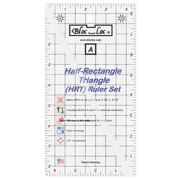 Rectangular Ruler With Lock Bloc Loc Half-Rectangle Triangle Set 2:1 Large (4-1/2