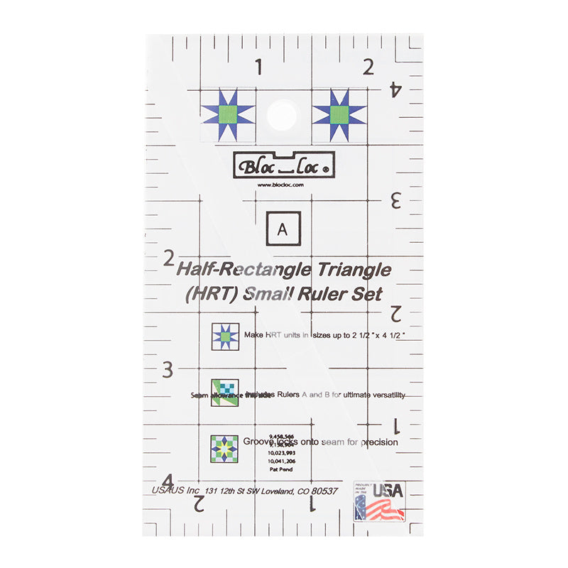 Bloc Loc Half Rectangle Triangle Ruler Set 2:1 Mini (2-1/2