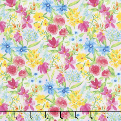 Bloom True - Multi Pink Toss Floral Yardage