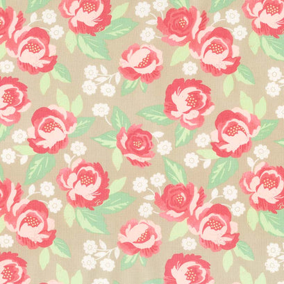 Bloomington - Faded Blooms Taupe Yardage