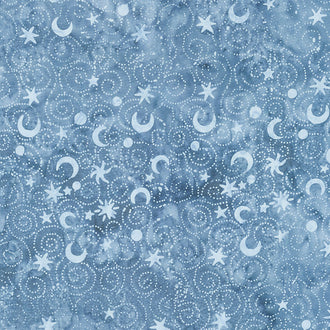 Blue Ridge Mountain Batiks - Moon Swirls Denim Yardage