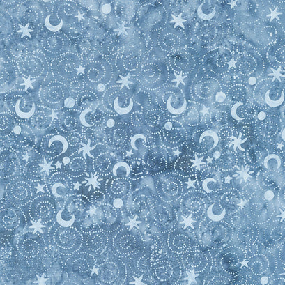 Blue Ridge Mountain Batiks - Moon Swirls Denim Yardage