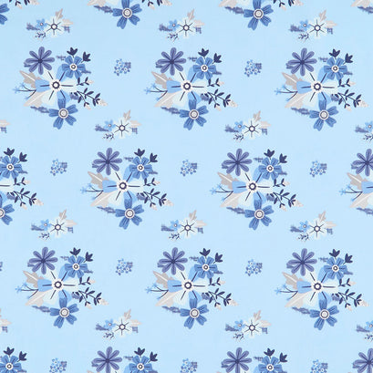 Blue Stitch - Floral Sky Yardage