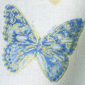 Blue Symphony - Butterfly Cream Metallic Yardage