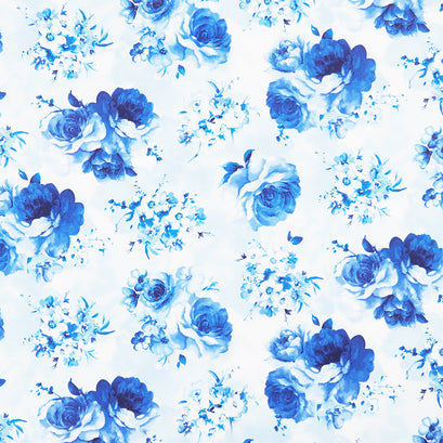 Bluebird - Medium Flowers Sky Yardage