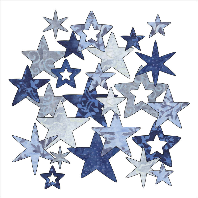 Bohemian Chic Batik Stars Fusible Appliqué Shapes Primary Image