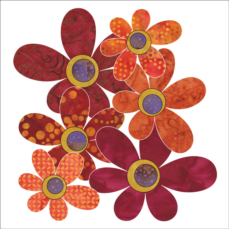 Bohemian Chic Fuchsia Daisies Fusible Appliqué Shapes Primary Image