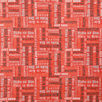 Born to Ride - Biker Words Red Yardage