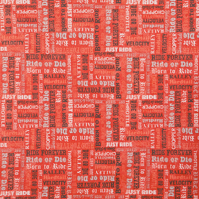 Born to Ride - Biker Words Red Yardage