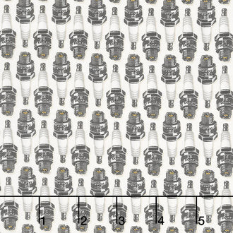 Born to Ride - Spark Plugs Cream Yardage