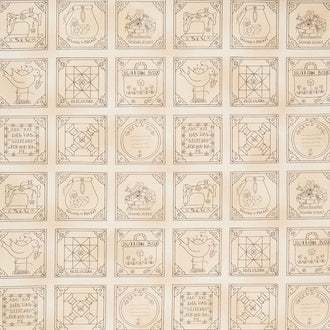 Born to Sew - Patchwork Piecing Squares Beige Digitally Printed Yardage