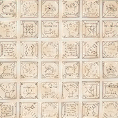 Born to Sew - Patchwork Piecing Squares Beige Digitally Printed Yardage