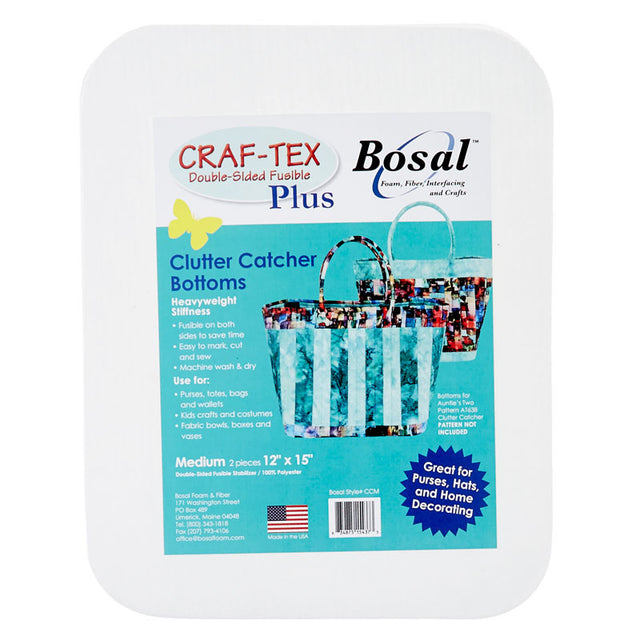 Bosal Craf-Tex Plus Double-Sided Fusible Clutter Catcher Bottoms - Medium Primary Image