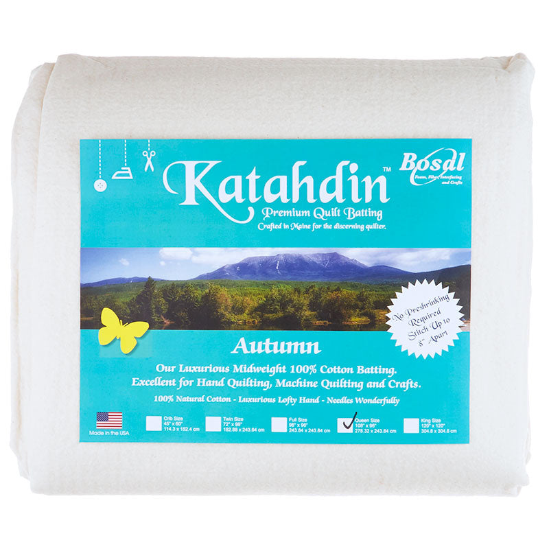 Bosal Katahdin Premium 100% Cotton Batting - Autumn 4oz - 108in x