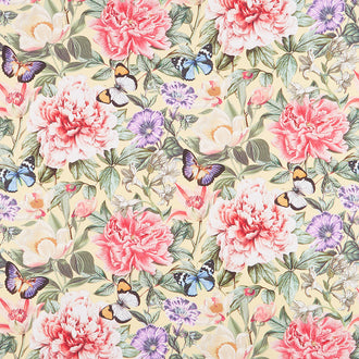 Botanica - Feature Floral Yellow Multi Digitally Printed Yardage