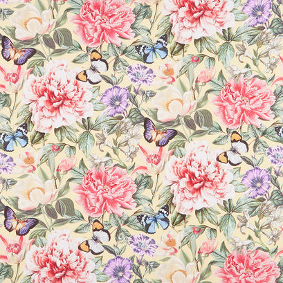 Botanica - Feature Floral Yellow Multi Digitally Printed Yardage