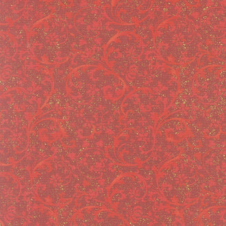 Bounty of the Season - Swirls Apple Metallic Yardage
