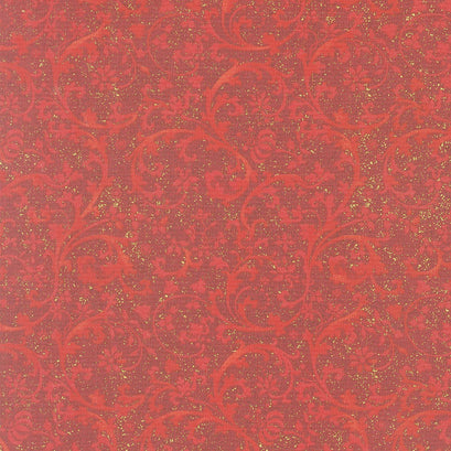 Bounty of the Season - Swirls Apple Metallic Yardage