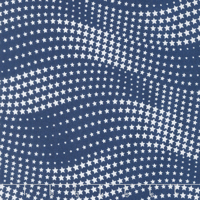 Brave & Free - Wavy Stars Navy Yardage