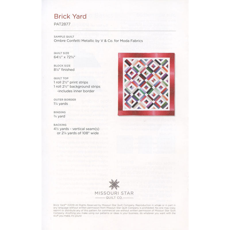 Brick Yard Quilt Pattern by Missouri Star Alternative View #1