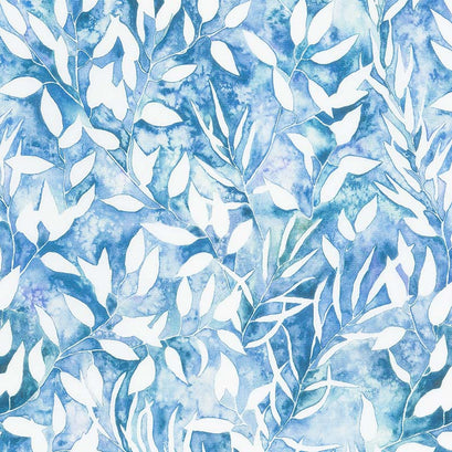 Brightly Blooming - Botanical Mochi Blue Digitally Printed Yardage