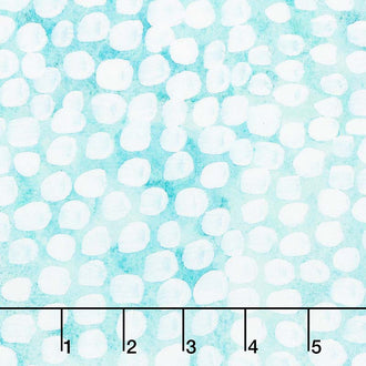 Brightly Blooming - Polka Daubs Mochi Aqua Digitally Printed Yardage
