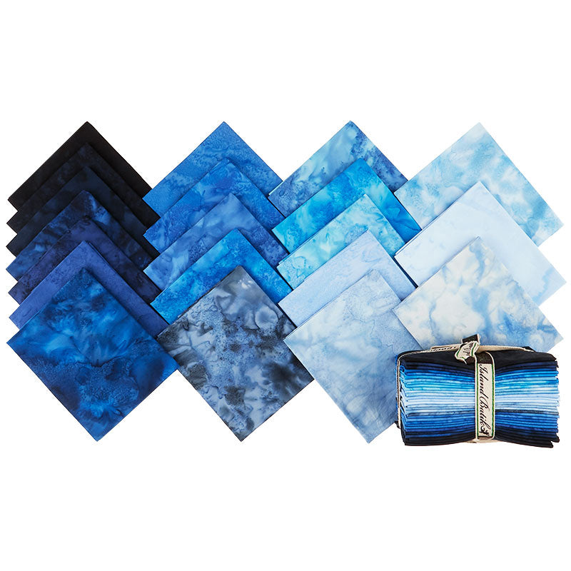 Brilliant Blue Batik Solids Fat Quarter Bundle Primary Image