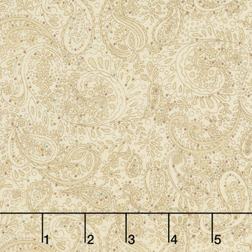 Butter Churn Basics - Small Paisley Beige Yardage