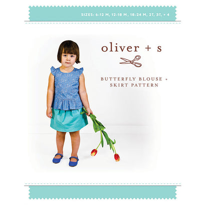 Butterfly Blouse and Skirt Pattern - 6M thru 4