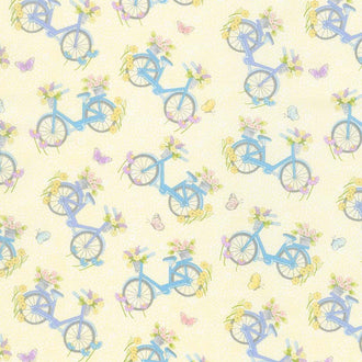 Butterfly Garden - Bicycles N Butterflies Lemon Yardage