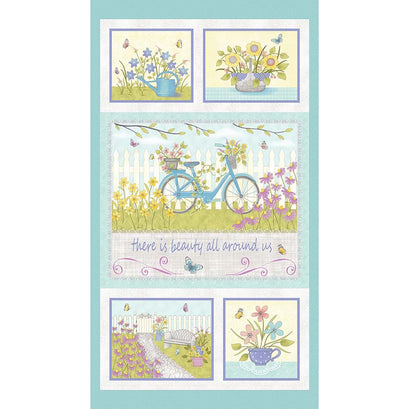 Butterfly Garden - Turquoise Multi Panel