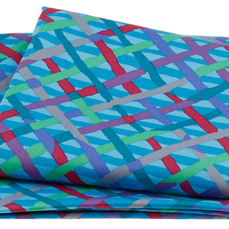Kaffe Fassett Collective - February 2022 Mad Plaid Turquoise 108" Wide 3 Yard Cut