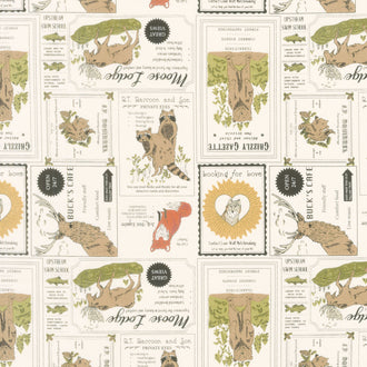 The Great Outdoors - Vintage Forest Advertising Cloud Yardage