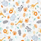 Cuddle® Prints - Jungle Friends Dusty Blue Digitally Printed Yardage Primary Image