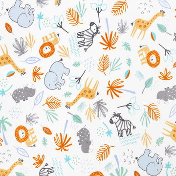 Cuddle® Prints - Jungle Friends Dusty Blue Digitally Printed Yardage Primary Image