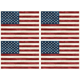 Stonehenge - Stars and Stripes - Large Flags Cream Multi Panel