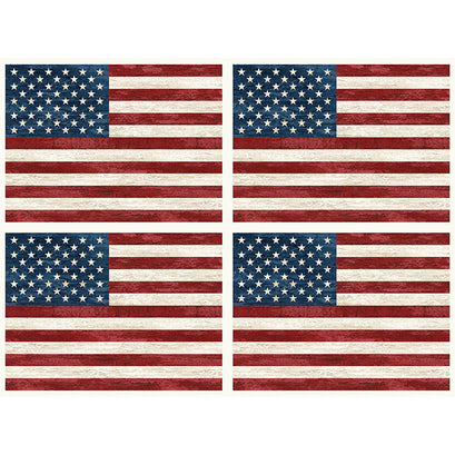 Stonehenge - Stars and Stripes - Large Flags Cream Multi Panel