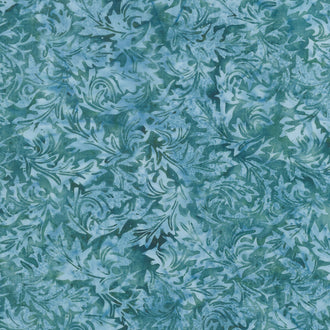 Morris Tiles Batiks - Acanthus Teal Yardage