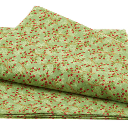 Snow Place Like Home Flannel - Tossed Sprigs Green 2 Yard Cut